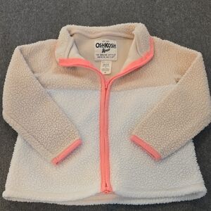 OshKosh B'gosh Cream and Pink Fleece Jacket